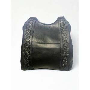 Vintage Mr. Ralph Black Leather Shoulder Bag, Made in British Hong Kong
